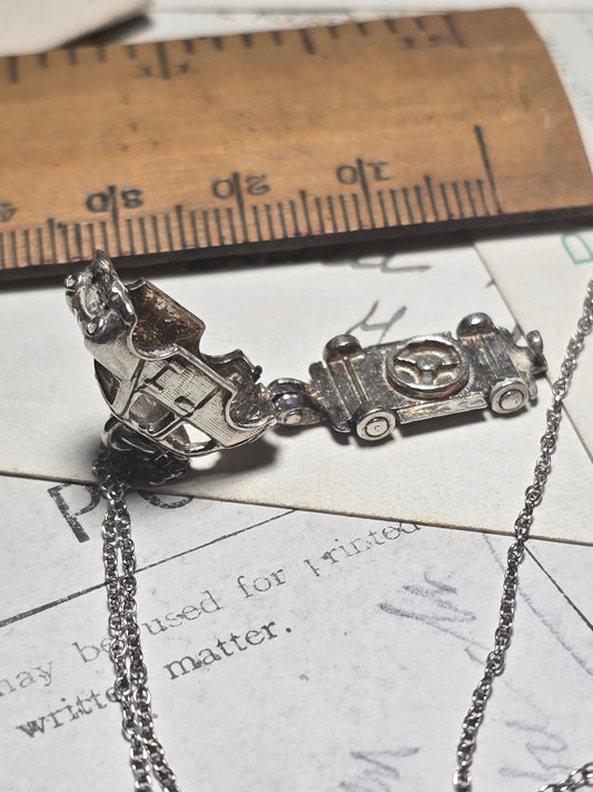 Classic Mini Car,  Vintage charm pendant