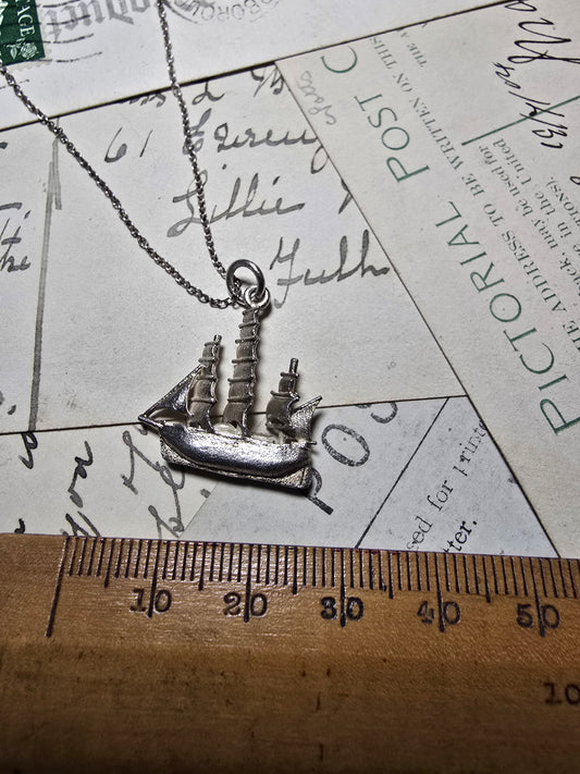 Vintage Ship/Galleon necklace